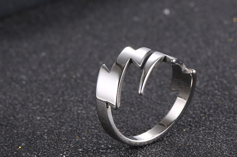 6g Weight Rings Classification 11, 12, 6 Ring Size 1 Piece Quantity Holiday, Daily Occasion Titanium Steel Material Lightning Pattern Men's Gender Polishing Design Simple Style Style Simple Style Lightning Titanium Steel Polishing Men's Rings 9