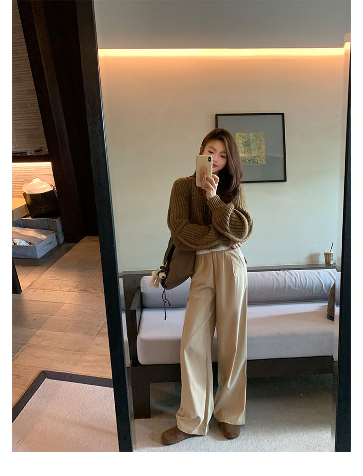 Giày lười nữ da thật lót lông cừu đế dày, giày slip-on cổ thấp giữ ấm mùa đông — Hàng sẵn sàng nhung đỏ, Khaki cộng với nhung sẵn có, Màu nâu cộng với nhung sẵn có, Nhung nâu có sẵn chi tiết 10