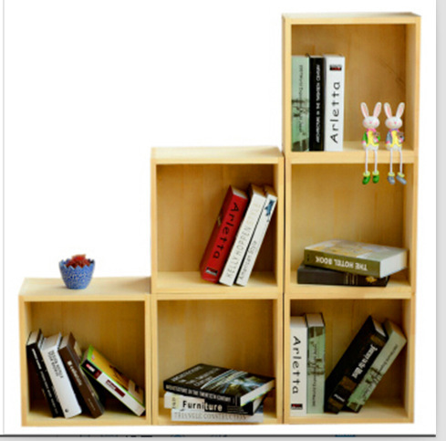OD59 wholesale children's solid wood bookcase pine simple modern bookcase bookshelf free combination with door primary school wooden cabinet