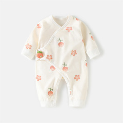 新生嬰兒衣服春秋季純棉蝴蝶衣寶寶無骨連體衣哈衣和尚爬服貼身衣