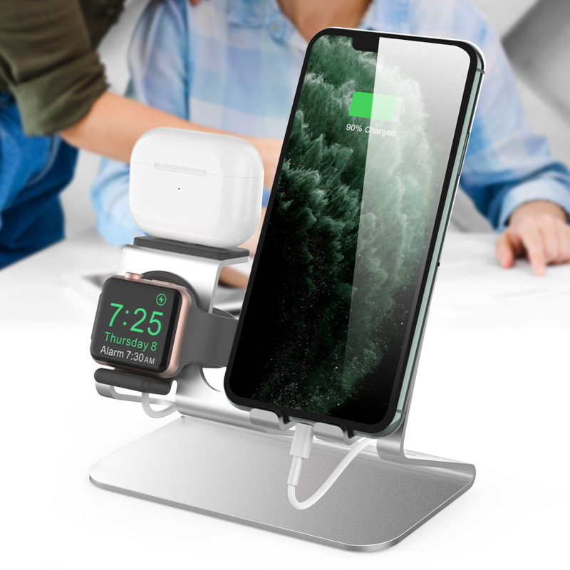 AHASTYLEは、Appleの携帯電話、時計、イヤホンに適した3-in-1アルミニウム合金スタンド、AirPodsイヤホンベースです。|undefined