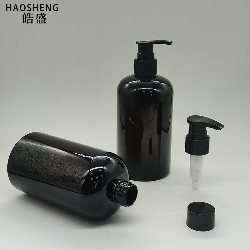 24歯PETブラウンローションボトル350ML400ML450MLシャンプーシャワージェルボトルボディローションプレスボトル|undefined