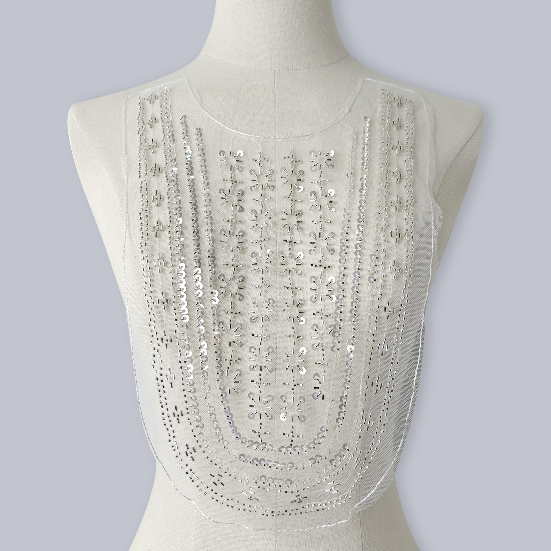 Accesorios de ropa clásica de collar de encaje de malla transparente de sequilla vestido encaje de temperamento universal accesorios decoración image 8