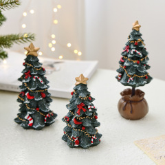 クロスボーダークリスマス樹脂ミニクリスマスツリーオーナメントデスクトップ小さなオーナメントクリスマスギフトクリスマスデコレーション