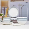 Moon Gray: 2 bowls, 2 plates, 2 spoons, 2 pairs of chopsticks, 2 noodle bowls