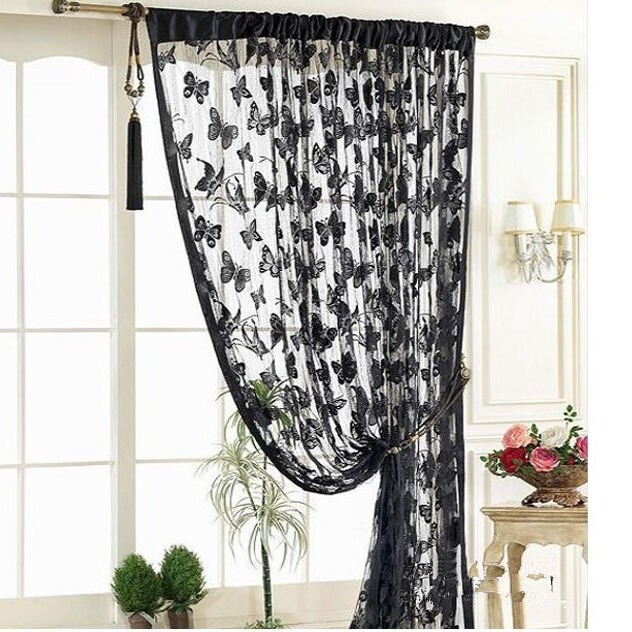 Factory Direct Butterfly Jacquard line curtain partition door curtain various colors decorative background curtain