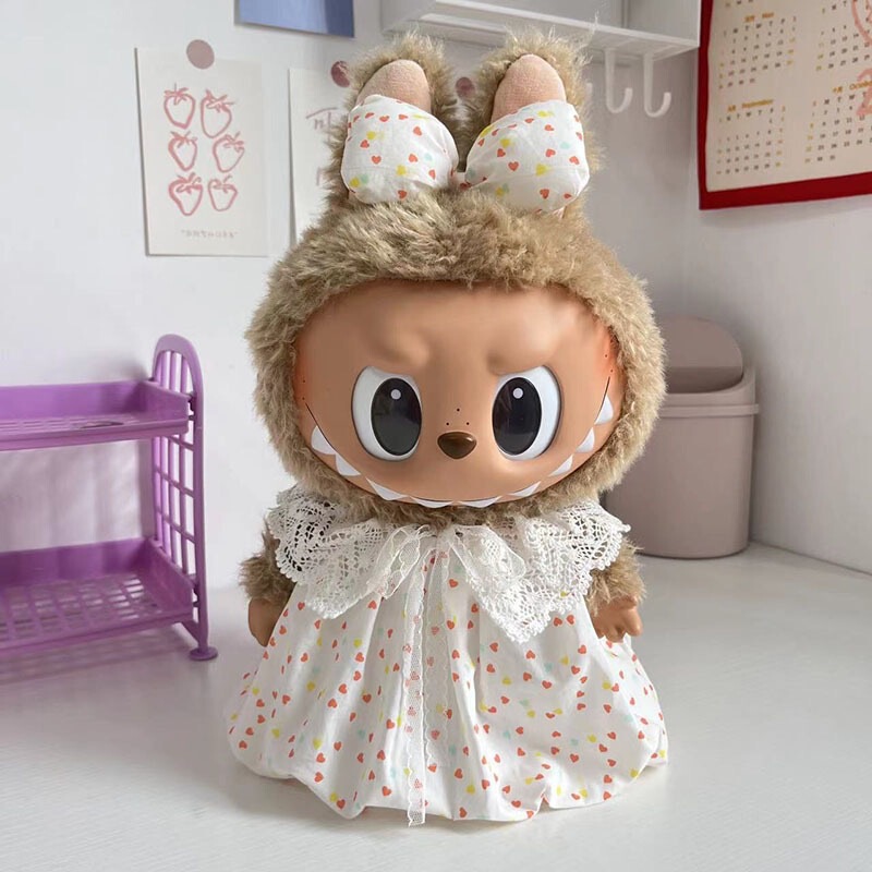 38cmラブブベビー服、ラブブぬいぐるみ服、ラブブ人形着替え、漢服スカートスーツ|undefined