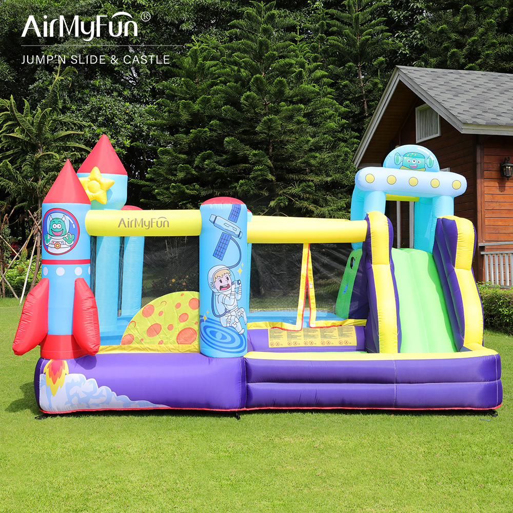 AMF | Castillo inflable pequeño para niños, tobogán inflable y trampolín combinados, parque infantil interior, castillo inflable para fiestas.
