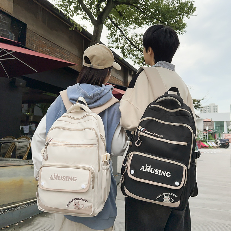 Nueva mochila simple, tendencia, estilo universitario retro, mochila escolar para estudiantes de secundaria y preparatoria, mochila para computadora de viaje de gran capacidad