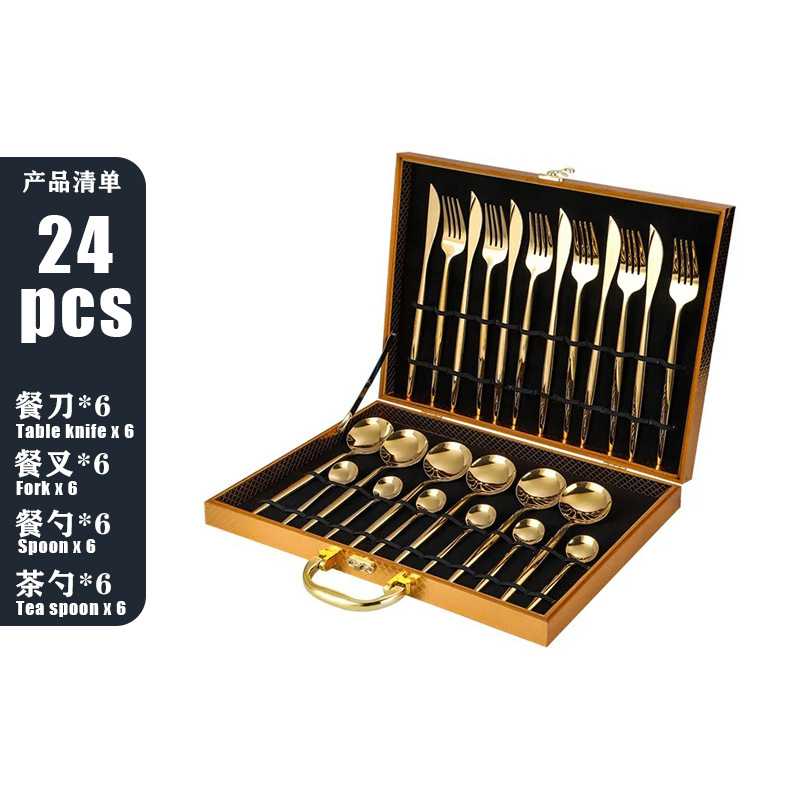 황금 24 조각 세트 황금 나무 선물 상자