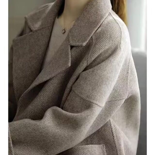 高端毛呢外套女短款小个子2025春秋冬季新款爆款洋气双面羊绒大衣|undefined