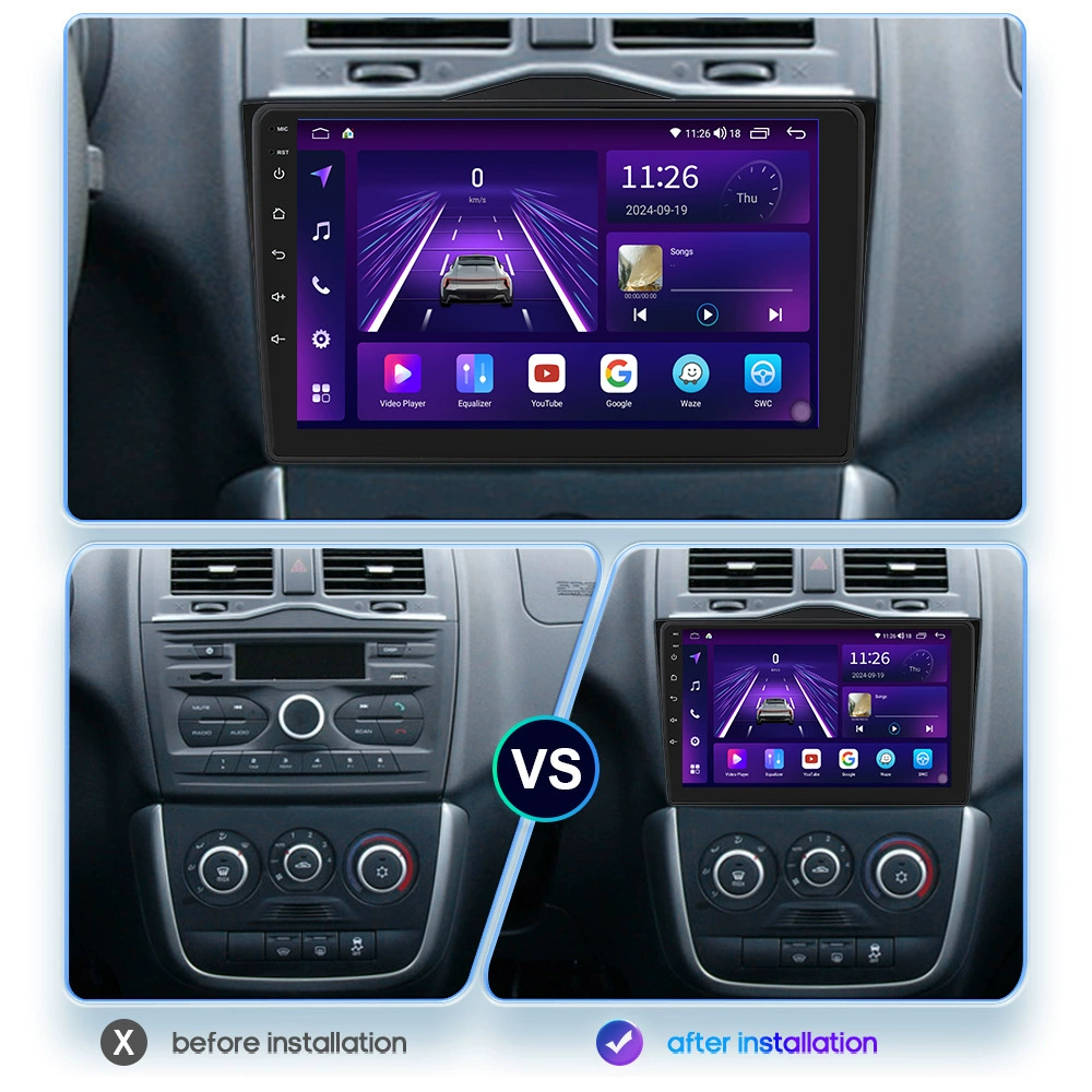 Мультимедиа для автомобиля (Lada Granta) 2018–2019 — Android 13, 9-дюймов, CarPlay и 4G/Wi‑Fi