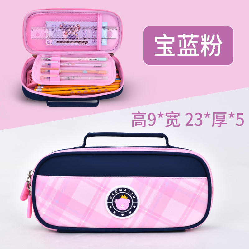 Comercio exterior transfronterizo nuevo bolsillo portátil de tres capas de gran capacidad para estudiantes de primaria, estudiantes de secundaria, caja de papelería multifuncional para hombres y mujeres