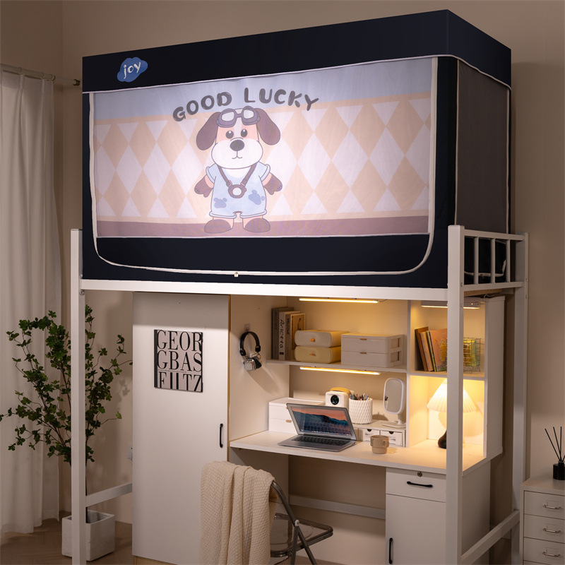 Nuevo tipo de instalación gratuita dormitorio de estudiantes cama individual mosquitera anti-mosquitos 2025 nueva cama superior e inferior dormitorio para bebés anti-caída
