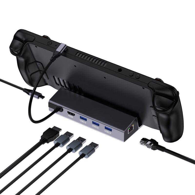 Amazon Cross-Border E-Commerce 6-in-1 Steam Handheld Game Console Dock Expansion Dock Hub Source Factory Wholesale