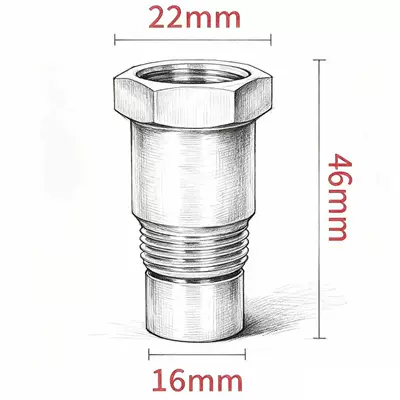 O2 Oxygen Sensor L-Type Extension Adapter Is Suitable for Exhaust Manifold Modification Car Pipe Fittings Connector M18X1.5 (Automotive Sensors) - straight-m18x15-46mm