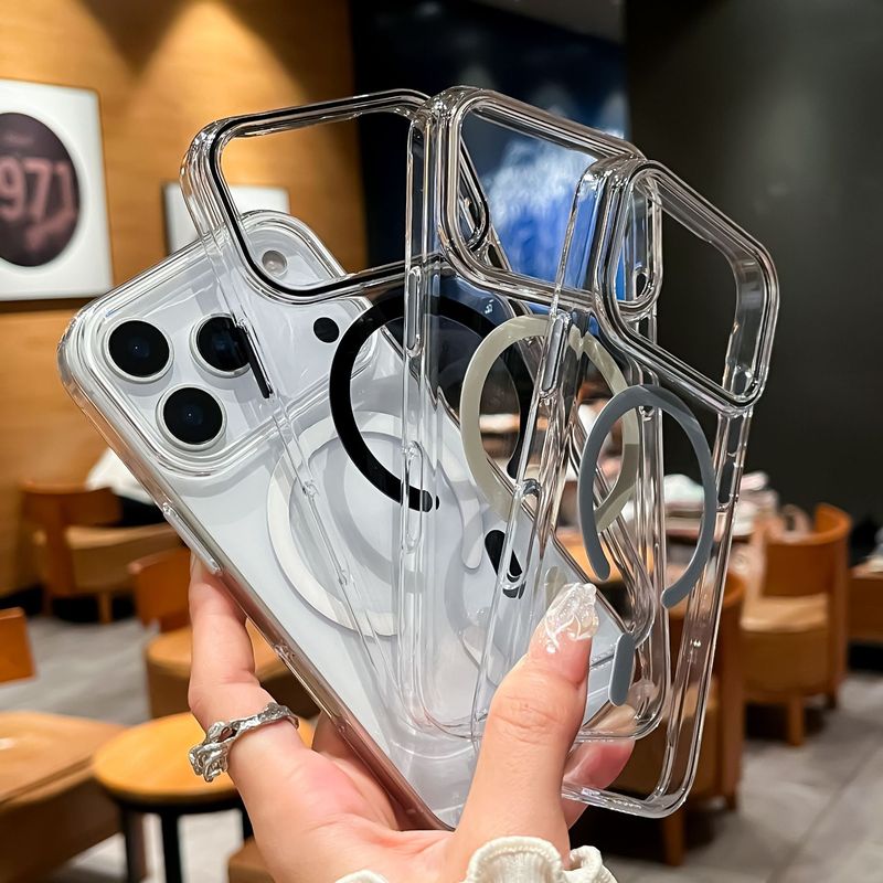 简约高透亚克力适用苹果17手机壳透明超薄iPhone16promax防摔硬套|undefined
