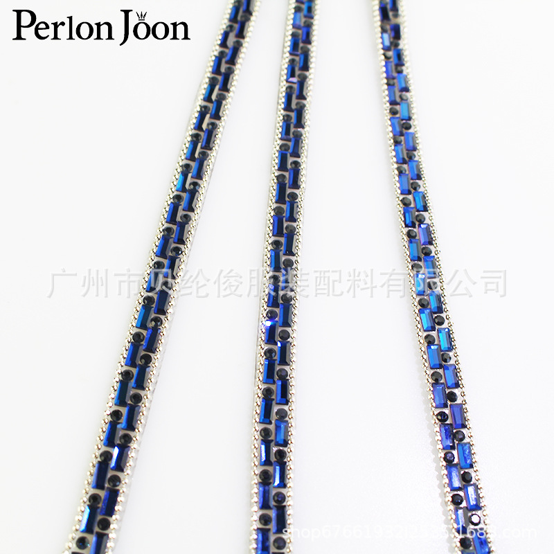 现货 亚马逊畅销款一码0.8CM蓝色水钻热修复烫胶装饰衣服鞋子包包