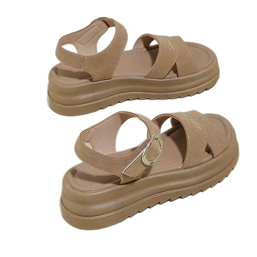 2026 nueva primavera y verano con suela gruesa transpirable no se cansa pies de moda versátil y cómodo con suela blanda sandalias romanas