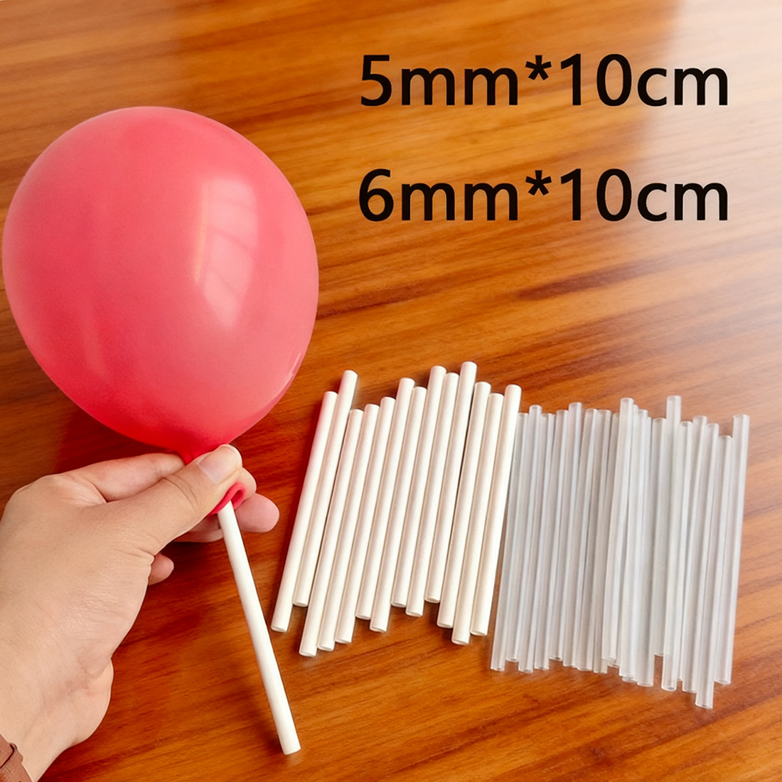 En stock suministro de soplado globo tubo de papel desechable paja blanco tubo de plástico transparente carcasa 5*100mm