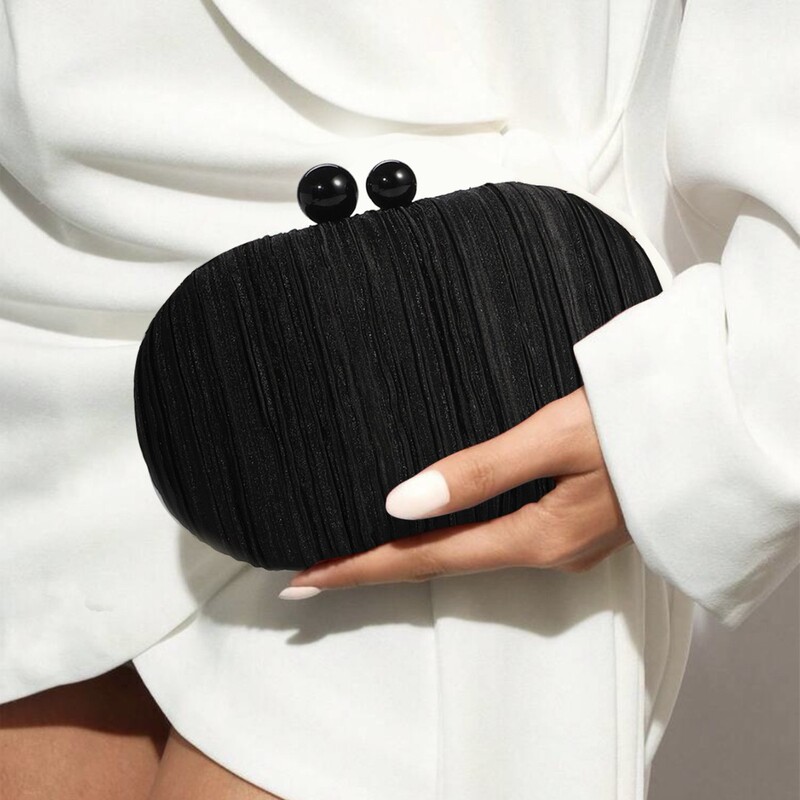Cross-border Lady Elegant Satin Pleated Cheongsam Clutch Small Bride Princess Lady Evening Bag