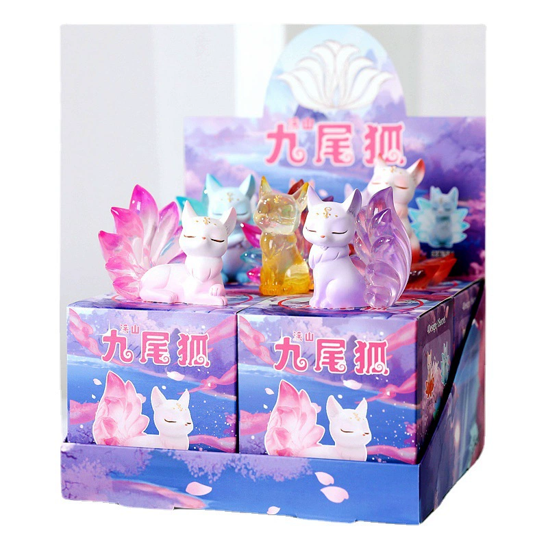 doll (tushan) nine-tailed fox blind box, resin collectible figure, 10.5×10.5×11.5 cm