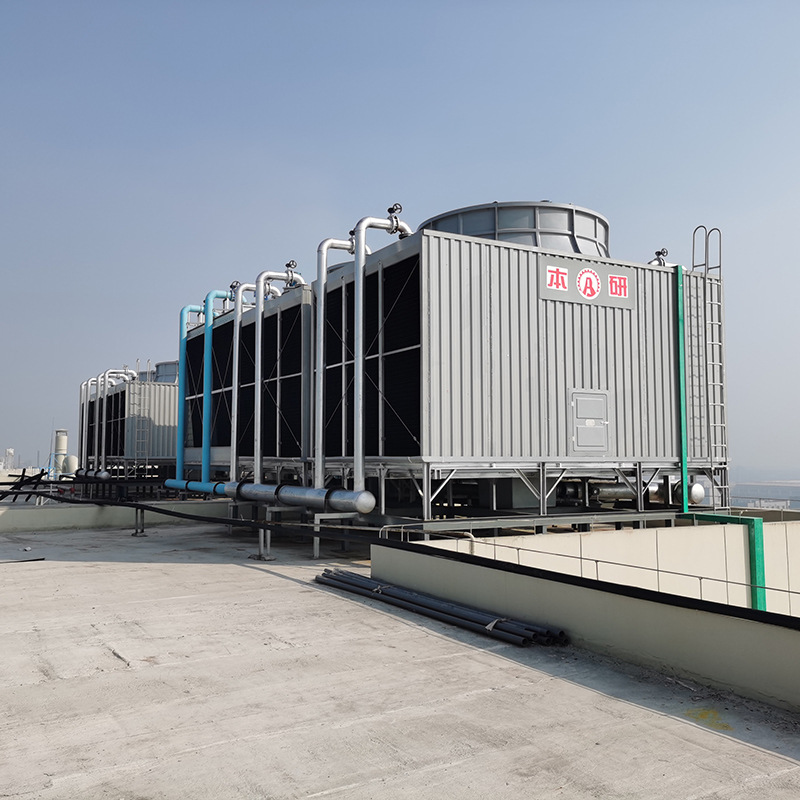 注塑机配套方形横流凉水塔 高温水冷却塔 玻璃钢外壳户外防水电机