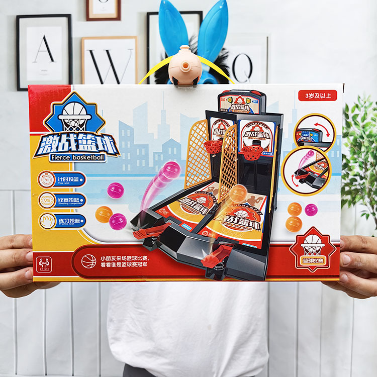 W032021WC children's tabletop game shooting machine two-player competitive basketball parent-child interactive toy enrollment