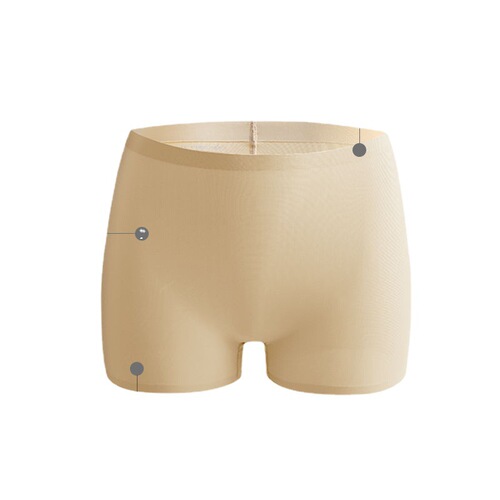 Summer new style ice silk women's breathable boxer briefs solid color cotton file anti-exposure safety pants for women
