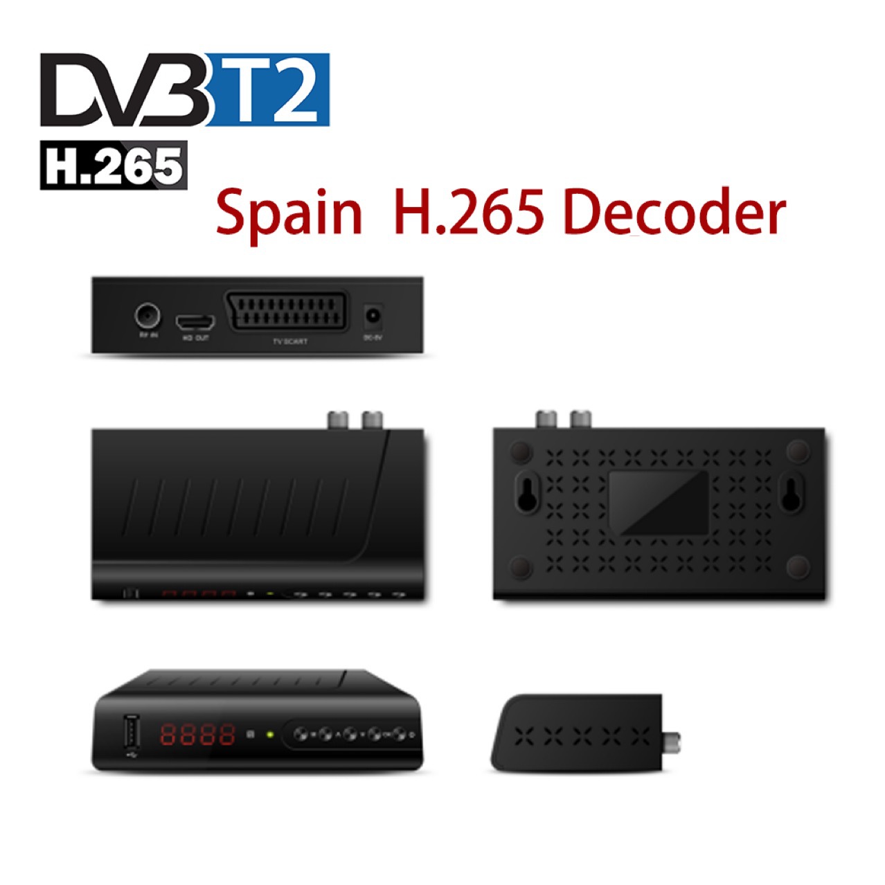 Spanish H.265 Dvb-T2 Hd Digital Set-Top Box, Spanish D-T Ultra Hd Smart 4K Compatible