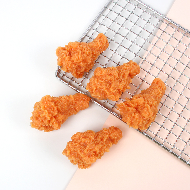 Simulation chicken leg French fries bead chain pendant simulation KFC fried chicken leg fried chicken wings key ring can be used as twisted egg wholesale