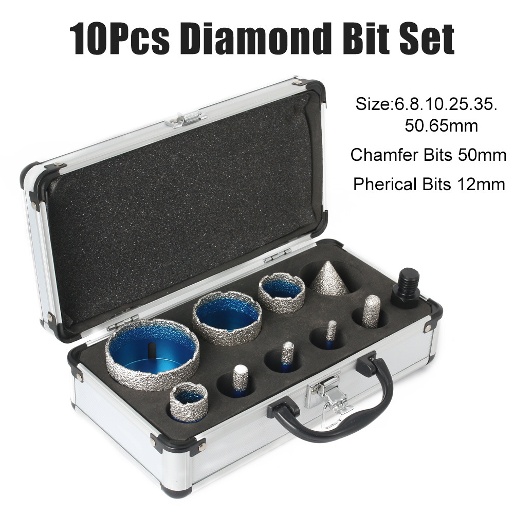 Cross-border brazing hole opener set glass tile marble American thread 5-8''-11/M14 angle grinder