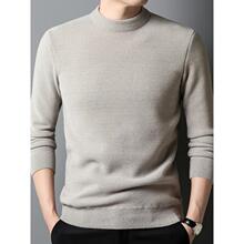 K 54932 Solid Color Semi High Neck Knitted Sweater ��ɫ���