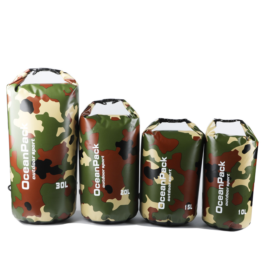 High Quality Camouflage Rafting Waterproof Bag Single Shoulder Double Shoulder Dry Bag Amazon Best Selling Rafting Bag Outdoor Waterproof Bag