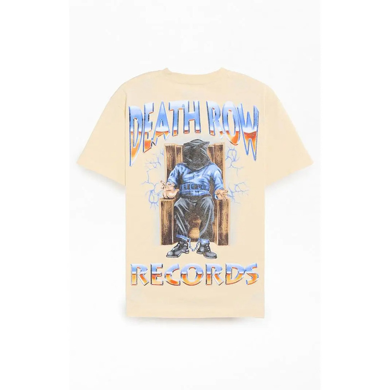 Cross-border European size PacSun Men's Death Row Records Chrome Chair T-Shirt Cross-border European size PacSun Men's Death Row Records Chrome Chair T-Shirt
