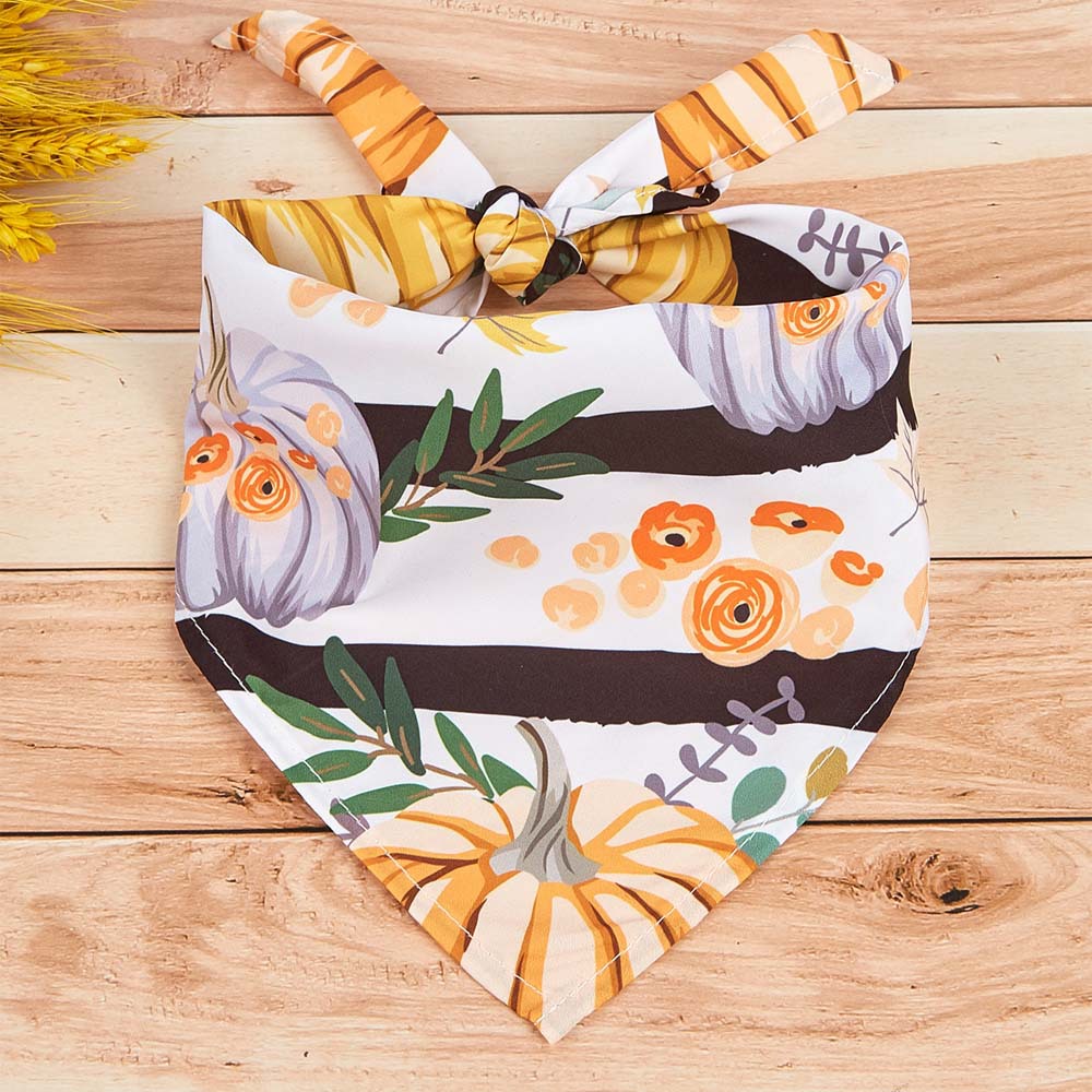 Suministro directo de fábrica transfronterizo nueva moda sarga bufanda de perro de Acción de Gracias Toalla de triángulo mascota perro poliéster Toalla de saliva