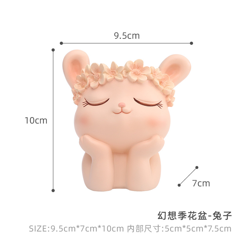 Chậu cây mọng nước hình động vật resin, chậu mini để bàn, tiểu cảnh sân vườn (RG-73)