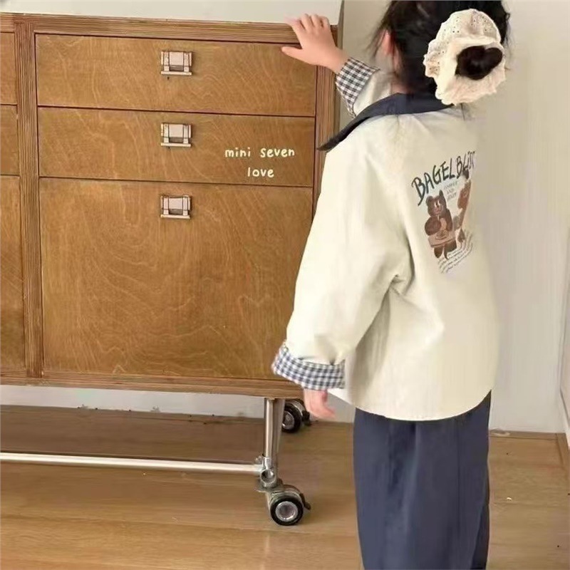 韩系童装女童外套春装2025新款儿童洋气卡通印花休闲百搭宽松上衣|undefined