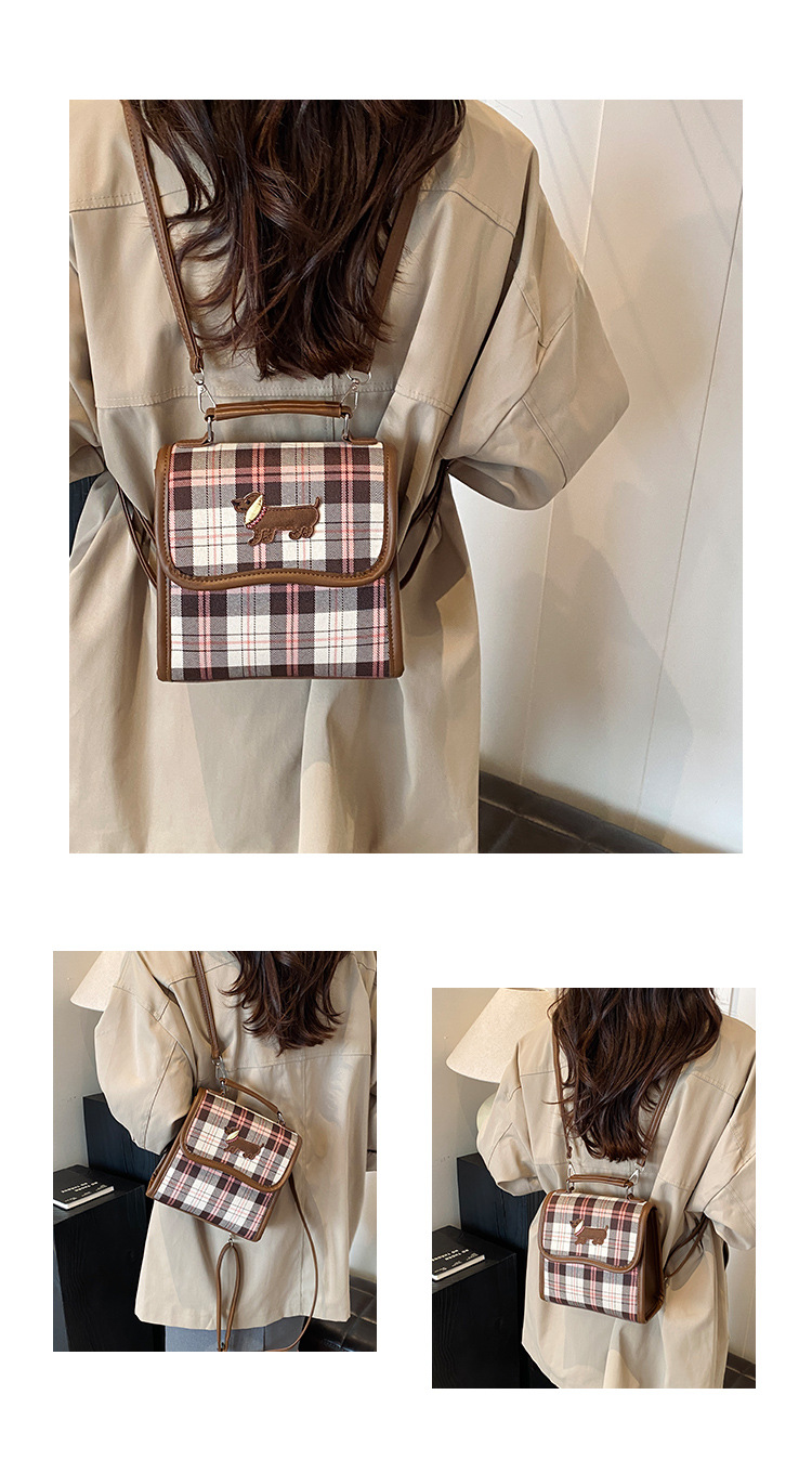 College-style backpack for women 2024 autumn new Dachshund student handbag, retro commuter crossbody bag undefined