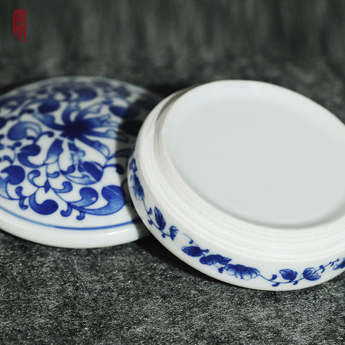 Ink Dish Stationery Ceramic Plate Five-Layer Paint Palette with Watercolor Aged Watercolor Multi-Layer Color Mixing Plate Chinese Painting Four Treasures Inkstone