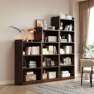 All Solid Wood Bookshelf to Living Room Floor Storage Rack Free Combination Storage Low Cabinet Integrated Wall Narrow Bookcase