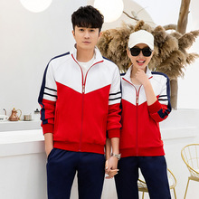 运动套装男女春秋季情侣两件跑步服女新款卫衣中学生休闲班服1818