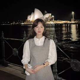 韩国GED荷静TWOBUTTONMINIDRESS亚麻连衣裙