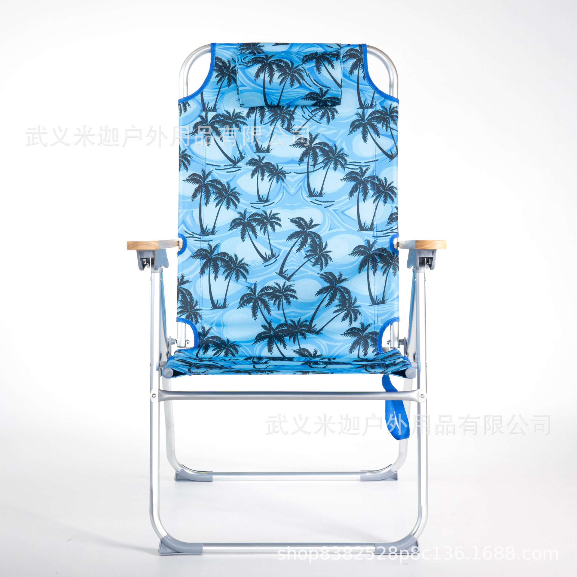 Nuevo transfronterizo portátil al aire libre silla de playa plegable sillón de madera sillón de ajuste de cinco velocidades al por mayor