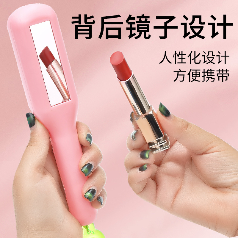 Peine de masaje con espejo, peine de limpieza automática telescópico y esponjoso con una tecla, no daña el cabello, peine de bolsa de aire mejorado antiestático