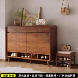 实木鞋柜家用客厅玄关储物柜大容量一体式落地置物架防尘靠墙柜子
