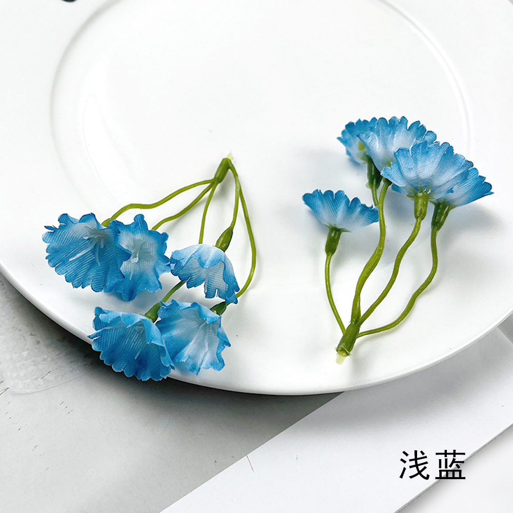 Simulación de flores de hierba no me olvides de las estrellas en el cielo DIY ropa sombrero caja de regalo decoración en el material de tocado de flores de pecho