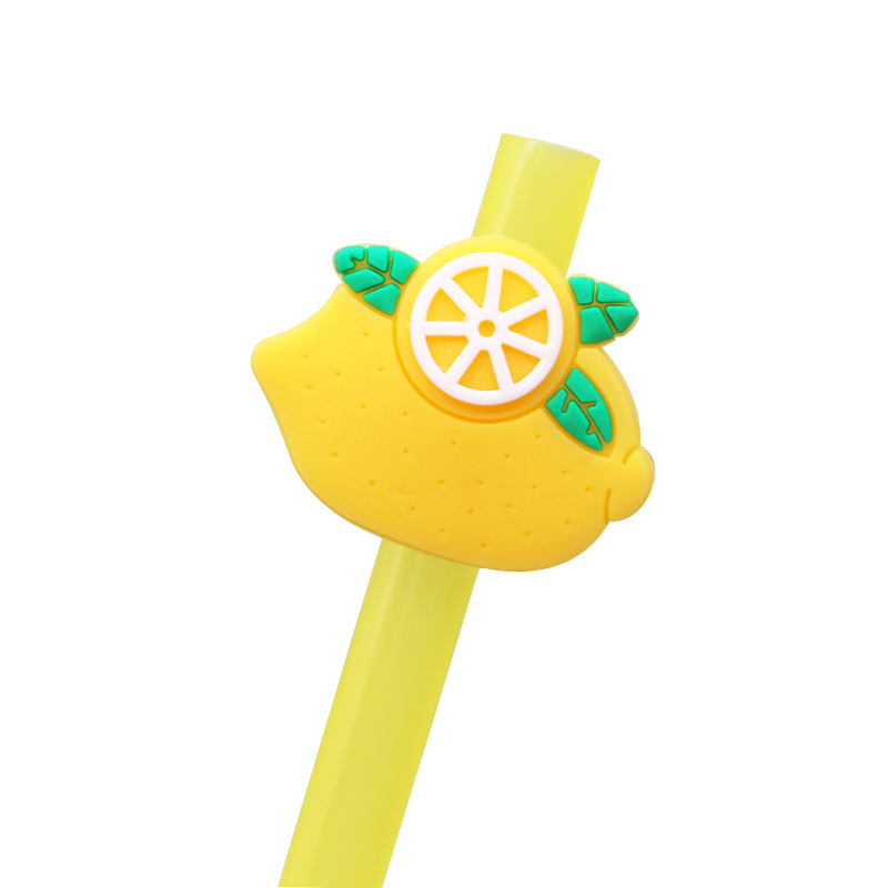 Nuevo creativo tapa de paja a prueba de polvo cubierta de paja plana bebida leche té universal de dibujos animados lindo tapa de polvo de silicona