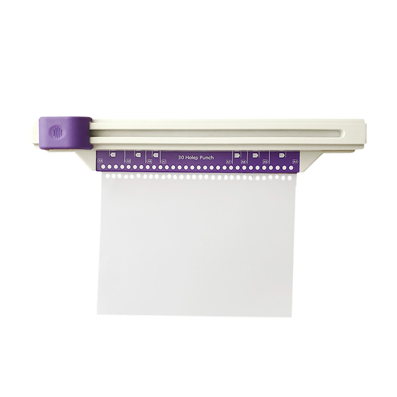 Perforadora manual de papel A4 de 30 agujeros, multifuncional, de empuje y tracción, para oficina, en stock, con agujeros cuadrados.