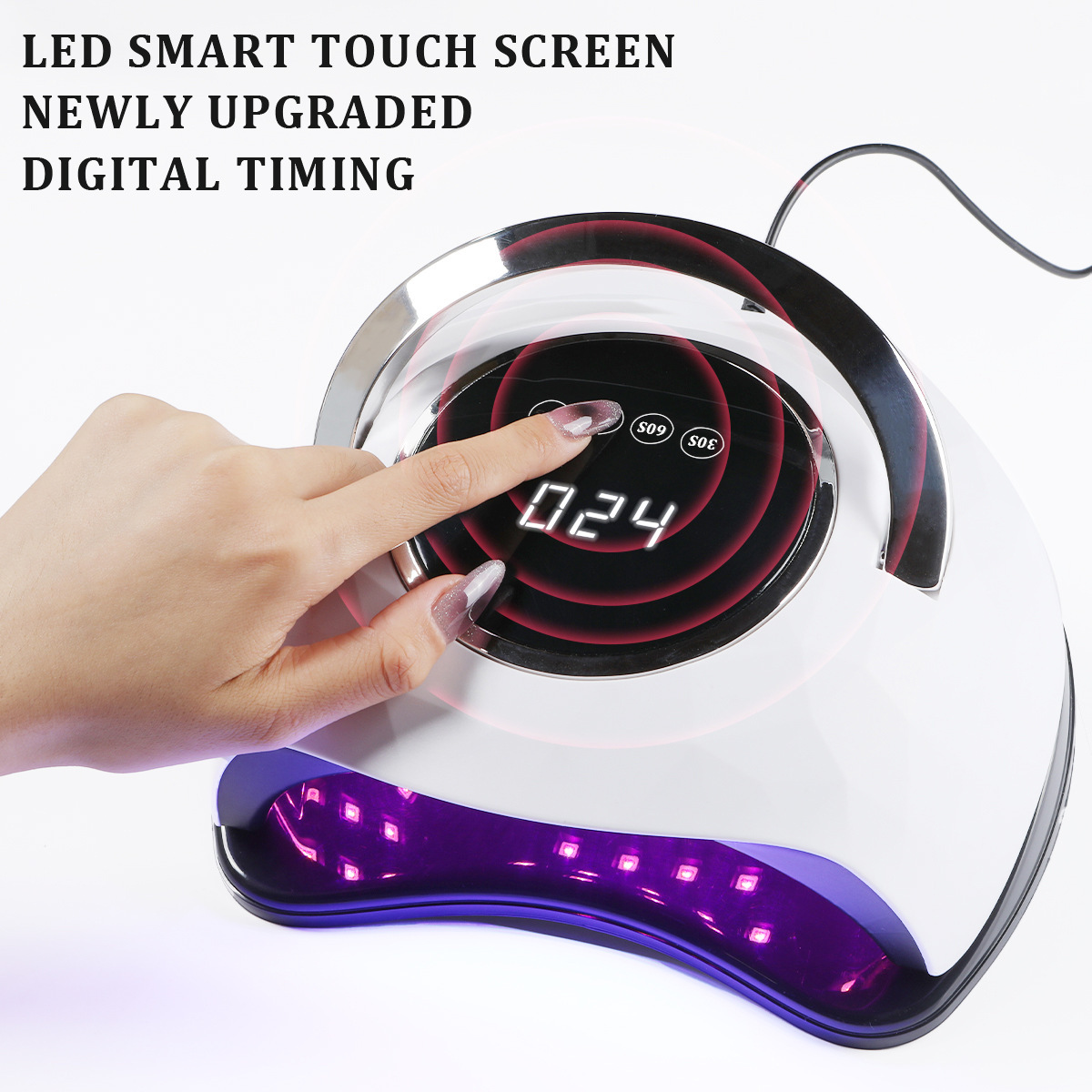 Lámpara de diamante 288W máquina de fototerapia de secado rápido de uñas 63 perlas de lámpara de alta potencia pegamento para hornear rápido